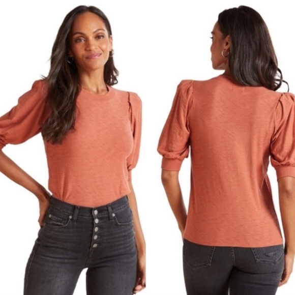 Nation LTD Rimma Exaggerated Sleeve Pleated Puff Tee XS - Picture 3 of 12